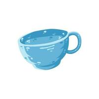 blu tazza cucina utensili cartone animato vettore illustrazione