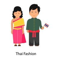 vestito alla moda tailandese vettore