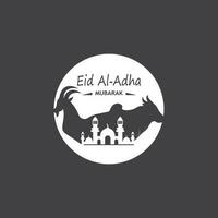 eid al adha mubarak logo vettore illustrazione