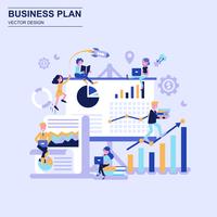 Concetto di design piatto del business plan vettore