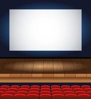 intrattenimento cinematografico con sedie e scena display vettore