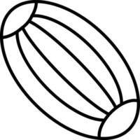 piatto stile Rugby palla icona nel linea arte. vettore