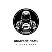 astronauta logo design mano disegnato illustrazione vettore