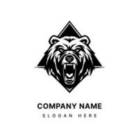 mano disegnato orso logo design illustrazione quello combina eleganza e giocosità. adatto per figli di Marche, biologico prodotti, e creativo iniziative. vettore