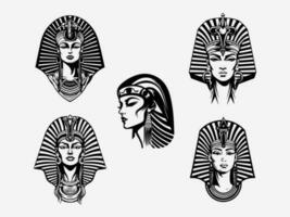 cleopatra mano disegnato logo design illustrazione vettore