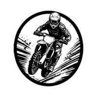 motocross logo design illustrazione vettore