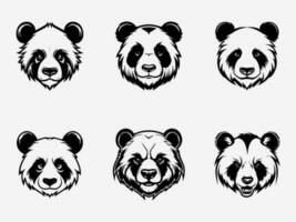 panda mano disegnato logo design illustrazione vettore