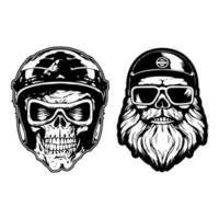 cranio zombie indossare motociclo motociclista casco logo vettore