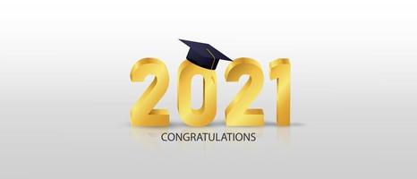 congratulazioni laureati classe 2021 banner illustrazione vettoriale e design per poster card