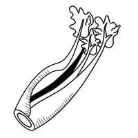 icona disegnata di verdure di ramo di cipolla fresca vettore