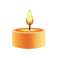 felice anno nuovo icona della decorazione della candela d'oro vettore