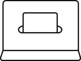 lineare stile in linea voto nel il computer portatile icona. vettore