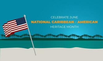 nazionale caraibico americano eredità mese sfondo vettore illustrazione