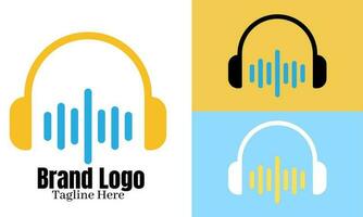 musica logo vettore design illustrazione