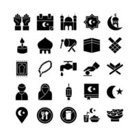 set di icone ramadhan vettore solido per social media presentazione app mobile sito web adatto per interfaccia utente ed esperienza utente