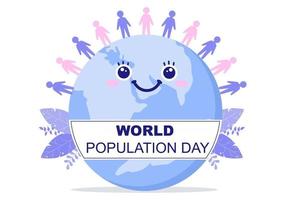 illustrazione della giornata mondiale della popolazione vettore