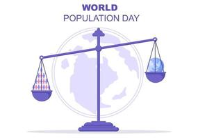 illustrazione della giornata mondiale della popolazione vettore