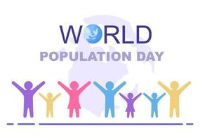 illustrazione della giornata mondiale della popolazione vettore
