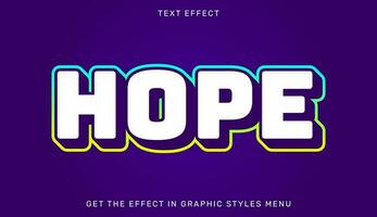 speranza modificabile testo effetto nel 3d stile. testo emblema per marca o attività commerciale logo vettore