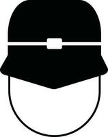 casco icona per fuoco concetto nel illustrazione e nero e bianca stile. vettore