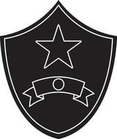 stella decorato scudo distintivo con vuoto nastro. vettore