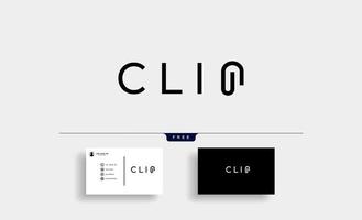 clip testo logo design illustrazione vettoriale minima