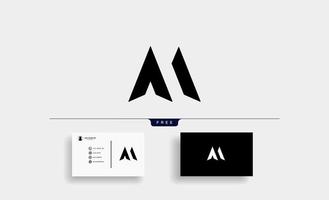 lettera m am ma mm monogramma logo design vector