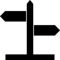 nero direzione tavola su bianca sfondo. glifo icona o simbolo. vettore