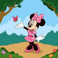 bella topo giocare con farfalla vettore