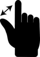 silhouette di Ingrandisci nel mano gesto. vettore