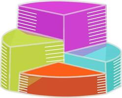 3d colorato statistico torta grafico per attività commerciale. vettore