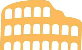 giallo illustrazione di colosseo nel piatto stile. vettore