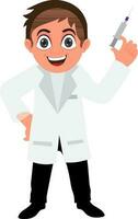 cartone animato personaggio di un' medico. vettore