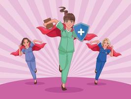 medici e infermieri come eroine vettore