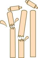 illustrazione di rotto cricket ceppi. vettore