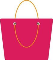 rosa shopping Borsa nel piatto stile. vettore