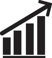 nero in crescita grafico nel piatto stile. glifo icona o simbolo. vettore