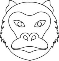 ictus stile di scimmia viso icona nel Cinese zodiaco cartello. vettore
