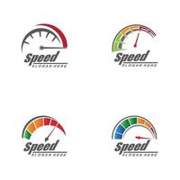 velocità logo design silhouette tachimetro vettore