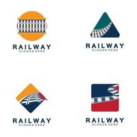 illustrazione di progettazione dell'icona di vettore di logo semplice della ferrovia