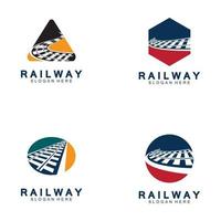 illustrazione di progettazione dell'icona di vettore di logo semplice della ferrovia