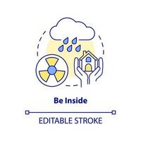 essere dentro concetto icona. contaminazione emergenza. sopravvivere durante nucleare attacco astratto idea magro linea illustrazione. isolato schema disegno. modificabile ictus vettore