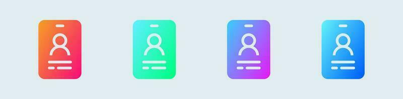 identità solido icona nel pendenza colori. utente segni vettore illustrazione.
