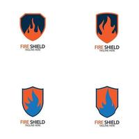 elemento di design del logo scudo antincendio vettore