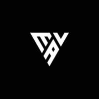 iniziale m v r logo design illustrazione isolato nero sfondo vettore