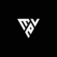 iniziale m v e logo design illustrazione isolato nero sfondo vettore