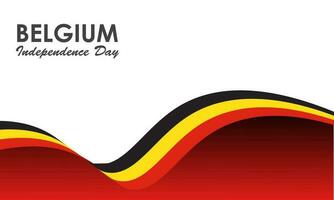 Belgio nazionale giorno saluto carta, bandiera con modello testo vettore illustrazione. belga memoriale vacanza