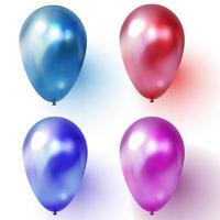 palloncino blu viola o viola e rosso vettore