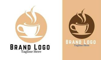 caffè logo design vettore illustrazione, marca identità emblema