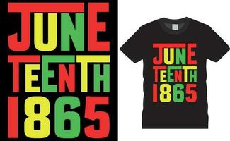 juneteenth giugno 19, 1865, tipografia maglietta design.giugno 1865, vettore